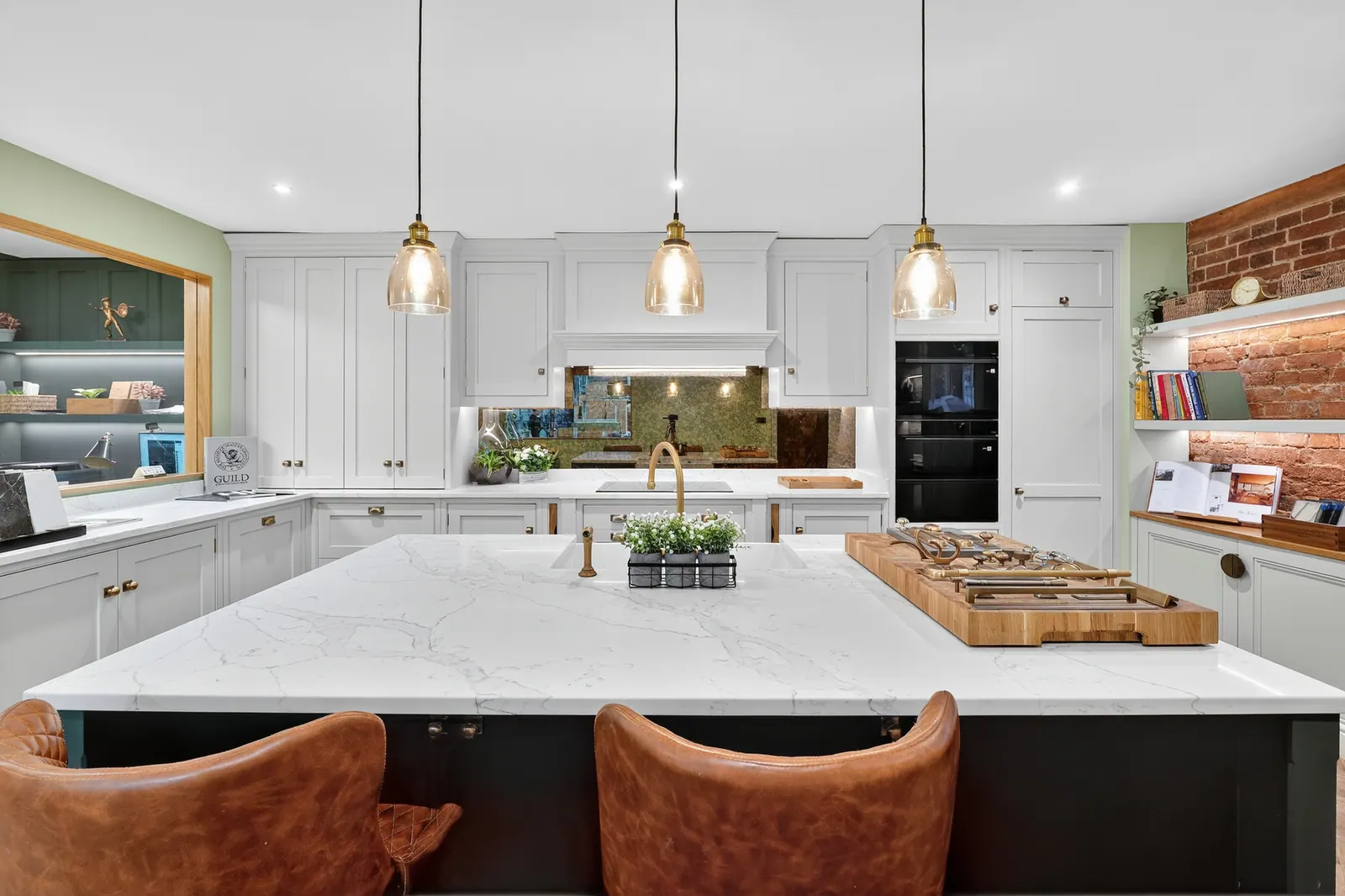 The kitchen island in the Charles Vivian showroom